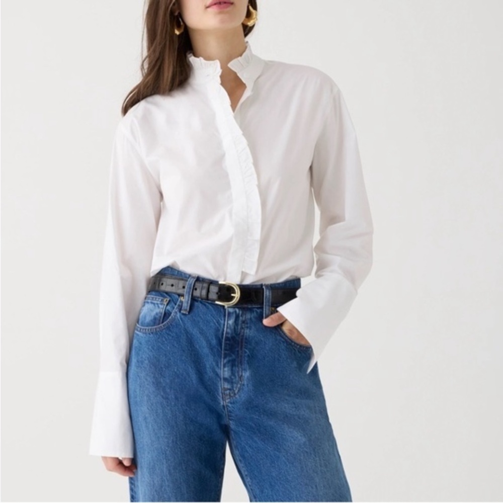 J. Crew Organic 100% Cotton garçon ruffle shirt